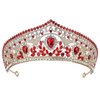 HEWEICSY Red Tiaras and Crowns for Women,Wedding Tiara for Bride,Rhinestone Queen Crown,Crystal Costume Hair Accessories for Birthday Prom Party