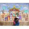 D24TIME Giant Nativity Scene Christmas Coloring Poster 35.5"x54" Kids Xmas Big Jumbo Nativity tablecloth Coloring Pages Religious Table Cover for Kid Christmas Activities Home Classroom Party Supplies