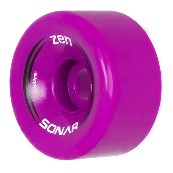 Riedell Sonar Wheels - Zen - Quad Roller Skate Wheels - 4 Pack of 32mm x 62mm 85A Wheels | Magenta