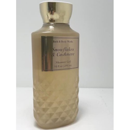 Bath and Body Works Snowflakes & Cashmere Shower Gel Body Wash with Aloe and Vitamin E 10 Ounce Full Size Diamond Plate Bottle