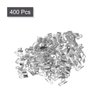 uxcell 400Pcs Fold Over Cord Ends, 3x6mm Terminators Crimp Cap Clasp Tips for Leather Ribbon DIY Craft Making, Silver Tone