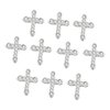 WOKOTO 20pcs Luxury Cross Nail Charms For Nail Art 3d Jewelry Flat Back Crystal Rhinestones Nail Cross Charms For Nails Crystal Cross Nail Art Charms Clear Diamond Cross Nail Jewels Nail 3d Charms