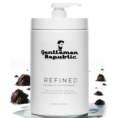 Gentlemen Republic 32oz Refined Hair Gel - Professional Formula for 24 Hour Shine and Hold, Humid...