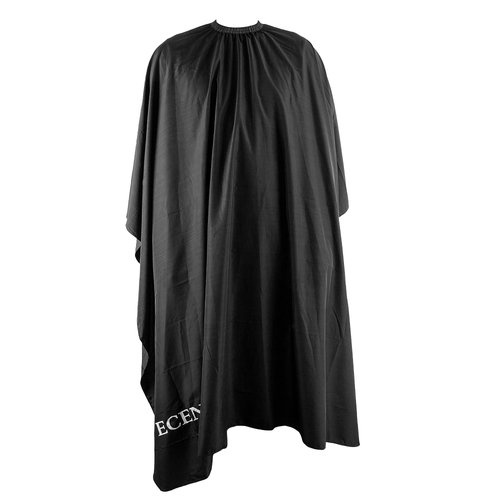 ECENCE Haircutting Cape Black, 59.06x47.24inch, Barber Cape for women, men, and children, Hairdressing Gown with hook closure, water-repellent