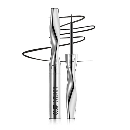 Unyoke Multi-color liquid eyeliner, artistic shape, easy to color glitter and matte precision ultra-fine eyeliner, waterproof and sweat-proof, no fall-off, no smudge, long-lasting（08#Glitter Black）