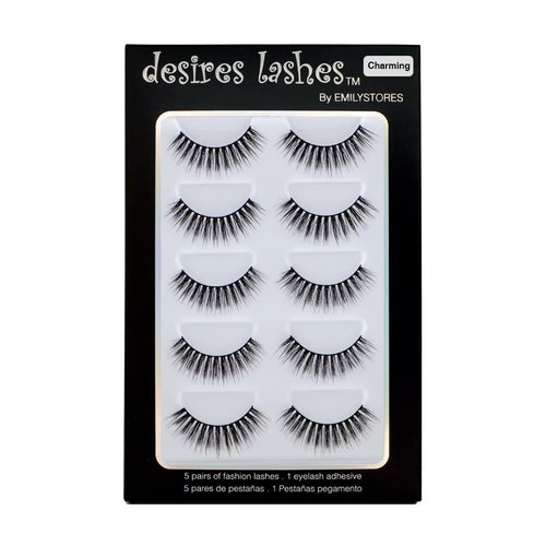 EMILYSTORES 5Pairs Multipack False Eyelashes Natural Fluffy Fake Eye Lashes Thick Wispy 3D Faux-M...