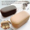 Caruncoo CARUNCOO Wood Grain Contact Lens Case Compact Eye Contact Case for Travelling Portable Contact Box with Mirror Rectangle，Cute Colorful Especially Fresh Brown 4 Piece Set