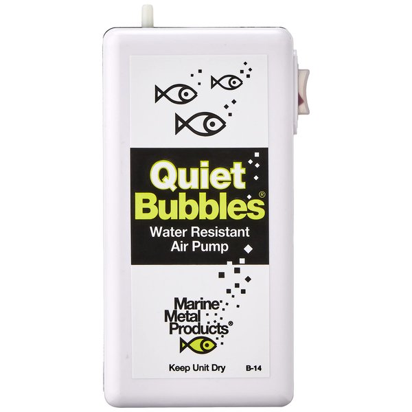 Marine Metal B-14 Quiet Bubbles Live Bait Aerator, Quiet Water Resistant Air Pump, Portable,Beige