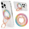 Neoguri Compatible Magnetic Phone Ring Holder Phone Pop Grip Holder Grip Kickstand for Magnetic Grip, Compatible with Magnetic Function, Removable Wireless Charging Glitter (Glitter Rainbow)