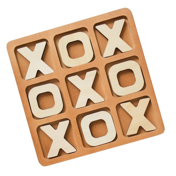 Tic Tac Toe Game, Versatile Boho Natural Wood Tic Tac Toe Board for Classic Two Person Games, 8.63 Inches Tic Tac Toe Coffee Table Decor, Two Ways to Play