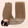 Human Hair Tape in Hair Medium Brown 22 Inch 20pcs Seamless Skin Weft Tape in Hair Extensions Straight Double Sided Remy Invisible Tape in Hair Extensions Human Hair (10#,22 Inch)