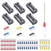 73Pcs(6Sets) Terminal Block Set, 6Pcs 4 Positions 600V 15A Dual Row Screw Terminal Strip Block + 6Pcs Pre-Insulated Terminals Barrier Strip + 60Pcs Insulated Fork Wire Connector by CGele…