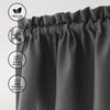Hiasan Valance Curtains for Kitchen Blackout Thermal Insulated Solid Window Curtain Valance, Dark Grey, 42 x 18 Inches, 1 Panel