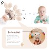 Wooden Baby Rattle Toys 5 PCS Rattle Set for Babies 0-6-12 Months Bunny Crochet Rattle Ring with Gift Box Wooden Montessori Toy for Newborn Infant Baby