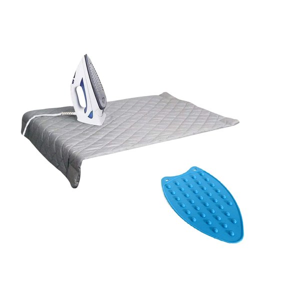 Dependable Industries Inc. Essentials Ironing Board Pad to Use Anywhere Quilted Magnetic Corners Iron Anywhere Travel Home with Silicone Heat Resistant Iron Rest Pad