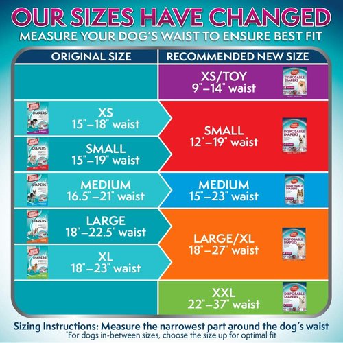 Simple Solution True Fit Disposable Dog Diapers for Female Dogs | Super Absorbent with Wetness Indicator | XXL | 12 Count