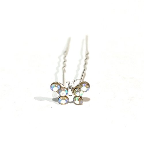 Shop Ginger Wedding Rhinestones U Shape Butterfly Hair Pins Party Flower Girl Bridal Bridesmaid Pack of 10pcs (AB)