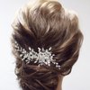 Latious Silver Bride Wedding Hair Comb Rhinestone Bridal Hair Piece Pearl Hair Accessories for Women and Girls