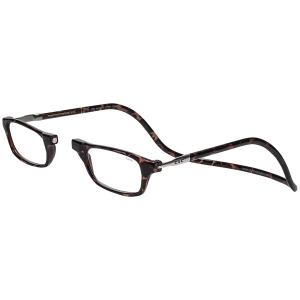 Clic Magnetic Reading Glasses, Computer Readers, Replaceable Lens, Adjustable Temples, Original, (S-M, Tortoise, 3.50 Magnification)
