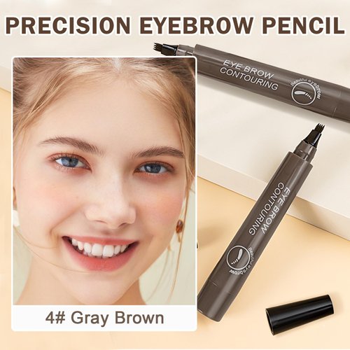 XINGXYUEL 3PCS Gray Brown Microblading Eyebrow Pen Waterproof Eyebrow Pencil 4 Tip Eye Brow Pencils for Women Long Lasting Natural Brows Microblade Eyebrow Contouring Pen Lapiz De Cejas