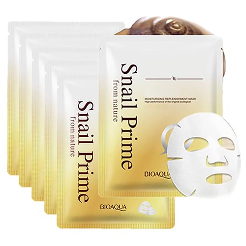 BIOAQUA Snail Prime Mask Essence Moisturizing Replenishment Face Mask Repair Facial Skin Tender Hydration 30g (6 Pack)