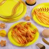 ADXCO 48 Pack Softball Plates 9 Inch and 7 Inch Home Plate Softball Round Softball Paper Plates for Sports Theme Birthday Party Decorations Party Supplies