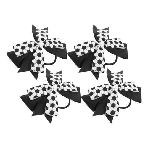 Healeved 4PCS Soccer Hair Bows Soccer Hair Ties Elastic Soccer Hair Scrunchies Soccer Hair Bands Soccer Sports Hair Bow Soccer Hair Accessories for Girls