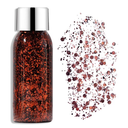 MIELIKKI Glitter Gel for Face & Body, Self-Adhesive Sequins Glitter Face Paint, Sparkling Holographic Chunky Body Glitter, DIY at Home, for Party, Rave Festival, #07