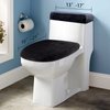 Stretch Velvet Toilet Lid Cover and Toilet Tank Lid Cover, Bathroom Super Soft Toilet Lid Cover Set Luxury Velvet Plush, with Elastic Bottom, Machine Wash, Black