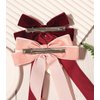2Pcs Velvet Hair Bows Ribbon for Women Big Fall Alligator Clips Bowknot Hair Ponytail Holder Accessories for Women Girls Toddlers Teens Kids (Beige+Pink)