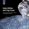 beetles Glitter Gel Top Coat Iridescent Silver Mix Glitter Gel Nail Polish Glossy Shiny Soak Off Rainbow Shimmer No Wipe Top Coat (10ML)