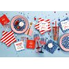 C.R. Gibson TW8-21994 Disposable Dinner Napkins and Guest Towels, 4.25'' x 8'', Red, White, and Blue American Flag, 16pcs