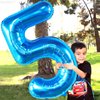 KatchOn, Giant Blue Five Balloon Number - 40 Inch | Number 5 Balloon, 5th Birthday Decorations for Boys | Blue 5 Shark Birthday Balloons | 5 Year Old Balloon for 5 Year Old Boy Birthday Decorations