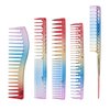 5 Pieces Rainbow Hair Comb, Rat Tail Comb Pintail Comb, Wide Tooth Detangling Comb and Anti-Static Heat Resistant Styling Comb for Most Hair Types