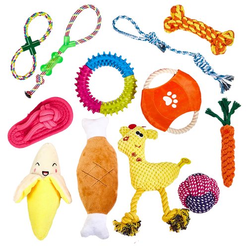 Stan's Small Puppy Toys 12 Pack, Safe Dog Toys Teething Chew for Boredom and Stimulating, Puppy Toy for Teeth Cleaning, Dog Rope Toy, Durable Dog Toy, Tug of War Dog Toy, Plush Dog Toy.