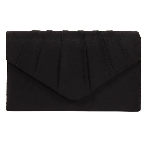 BBjinronjy Clutch Purses for Women Evening Bag Women's with Detachable Chain Wedding Prom Faux Suede (Black-Suede)