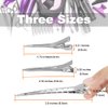 Silver Metal Duck Billed Hair Clips Set - Alligator Roller Clips for Women's Long Hair Sectioning and Pin Curls, with Case
