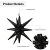 6 Pcs Black Star Foil Balloons One-Piece 14-Pointed Star Balloons 4D Starburst Cone Mylar Balloons 22inch Christmas Birthday Wedding Wedding Anniversary Party Supplies(Black)