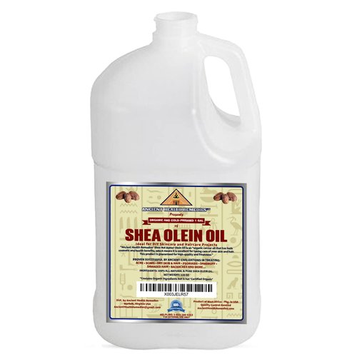 ANCIENT HEALTH REMEDIES Organic Unrefined SHEA NUT BUTTER OLEIN OIL Bulk for Anti Aging, Beauty, Dry Skin, Hair and Scalp Products Ideal Base for DIY Body Butter & Soap Making Supplies