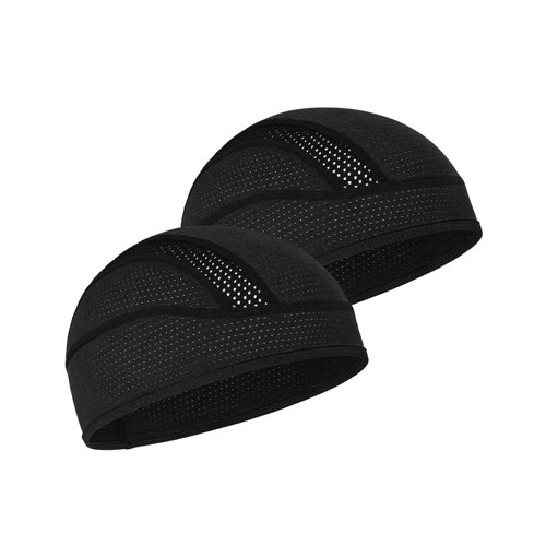 Skull Cap Helmet Liner Beanie, Cooling Mesh Cycling Running Hat for Men Women, Fits Under Helmets (Black & Black)