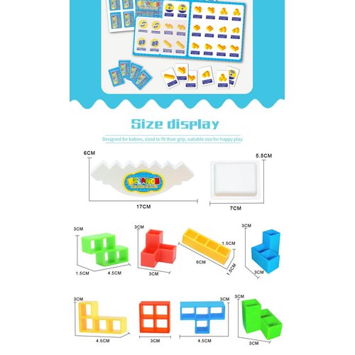 CuberSpeed Balance Game Tower 48 Game Balancing Stacking Tower Blocks Game for Kids & Adults Team Building Blocks Toy (Tower48pcs)