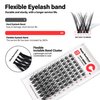 Lash Clusters Thin&Invisible Individual Eyelash Extension Volume Natural C Curl Flexible Clear Band Cluster lashes Mixed Length Reusable DIY False Eyelashes Happy Heartbeat(Black A6-C)