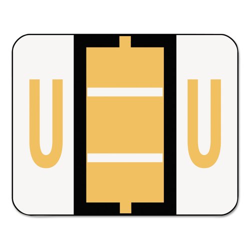 Smead 67091 A-Z Color-Coded Bar-Style End Tab Labels Letter U Light Orange 500/Roll