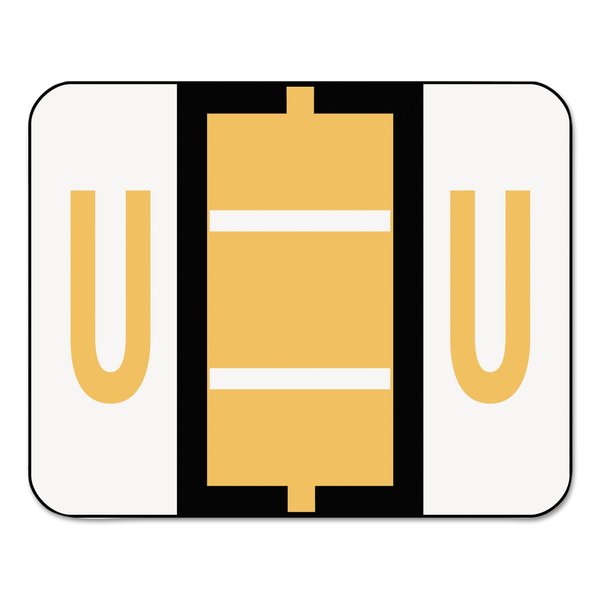 Smead 67091 A-Z Color-Coded Bar-Style End Tab Labels Letter U Light Orange 500/Roll
