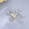 Foyte Bride Wedding Hair Comb Rhinestone Pearl Hairpiece Silver Crystal Bridal Hair Piece Bridesmaid Hair Accessories for Women and Brides
