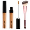 PHOERA Concealer, Lightweight, Full Coverage, Long Lasting, Corrects, Hydrates, Highlights, Matte Finish, All-Day Wear,with Concealer Brush (107#WALNUT)
