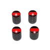 Thin Red Line - Fireman Firemen Tire Rim Valve Stem Caps - Black