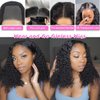virginess Wear and Go Glueless Wigs Human Hair Pre Plucked Pre Cut Deep Wave Curly Bob Wig Human Hair Lace Front Wigs for Black Women 4x4 Lace Closure Human Hair Bob Wigs Glueless 10 Inch