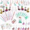 foci cozi Llama Party Favors Supplies - Llama Bracelet Ring Necklace Keychains Hair Clips Puffy Sticker Gift Bag Alpaca Toys Gift for Kids Birthday School Prizes Rewards(60 pcs)