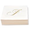 Gift Boutique 100 Gold Monogram Cocktail Napkins Letter J Disposable Paper Pack Elegant Metallic Golden Foil Hand Napkin for Powder Room Wedding Holiday Birthday Party Baby Shower Decorative Towels